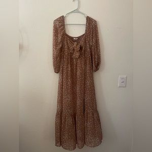 Blush pink sweetheart neck dress